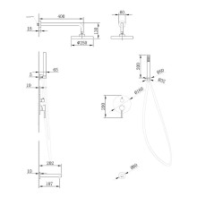 Душевая система Abber Emotion AF8817B Черная матовая