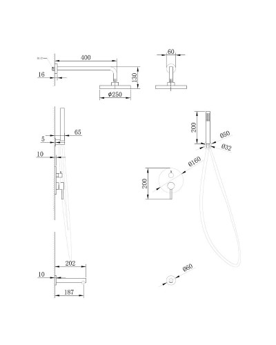 Душевая система Abber Emotion AF8817G Золото матовое