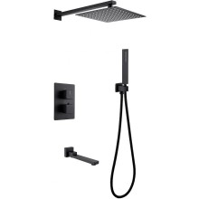 Душевая система Abber Daheim AF8250B с термостатом Черная матовая