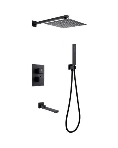 Душевая система Abber Daheim AF8250B с термостатом Черная матовая