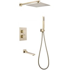 Душевая система Abber Daheim AF8250G с термостатом Золото матовое