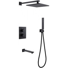 Душевая система Abber Insel AF8050B с термостатом Черная матовая
