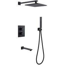 Душевая система Abber Insel AF8050B с термостатом Черная матовая