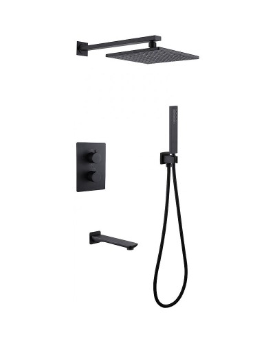 Душевая система Abber Insel AF8050B с термостатом Черная матовая