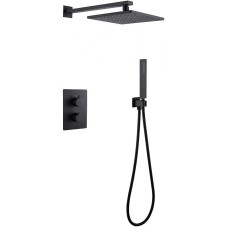 Душевая система Abber Insel AF8051B с термостатом Черная матовая