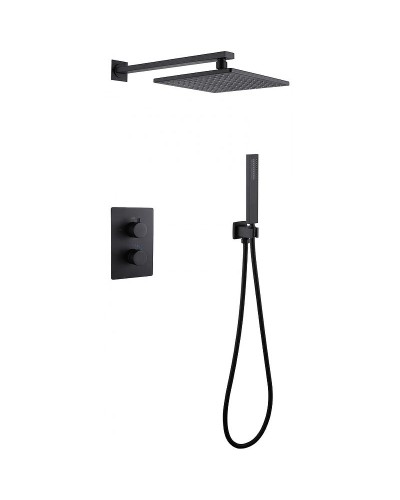 Душевая система Abber Insel AF8051B с термостатом Черная матовая