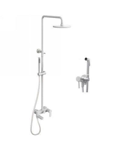 Душевой комплект Paffoni Light KITZCOL636BO110 из душевой системы с гигиеническим душем Белый матовый