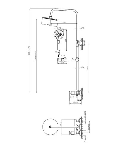 Душевая система Cezares Momento MOMENTO-CD-01 Хром