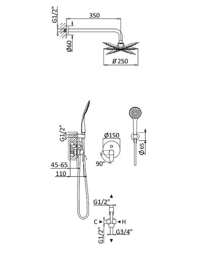 Душевая система Cezares Nautic NAUTIC-DSIP-01 Хром