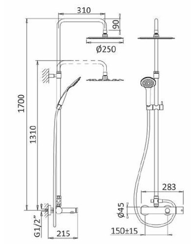 Душевая система Cezares Czr CZR-B-CVD-SR Золото