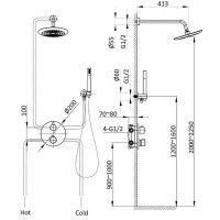Душевая система Vincea VSFW-101TCH с термостатом Хром