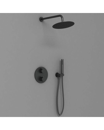 Душевая система Vincea VSFW-101TMB с термостатом Черная матовая