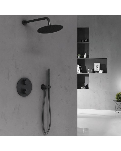 Душевая система Vincea VSFW-101TMB с термостатом Черная матовая