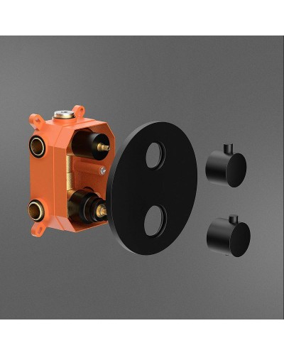 Душевая система Vincea VSFW-101TMB с термостатом Черная матовая