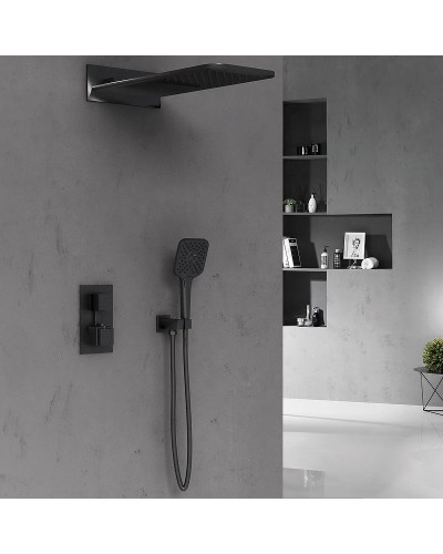 Душевая система Vincea VSFW-103TMB с термостатом Черная матовая