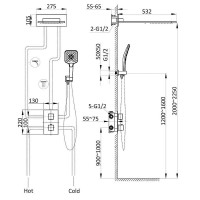 Душевая система Vincea VSFW-103TMB с термостатом Черная матовая