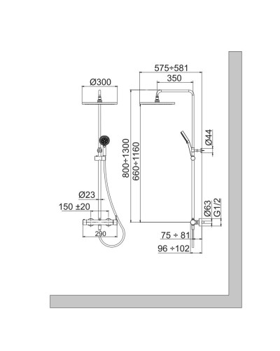 Душевая система Noken Tec Round N720000196