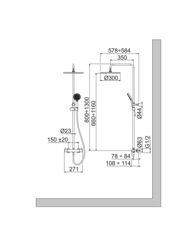 Душевая система Noken Tec Round N720000197