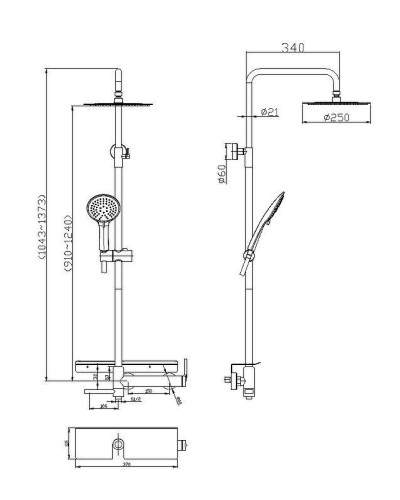Душевая система BelBagno Etna ETN-VSCM-IN Сатин