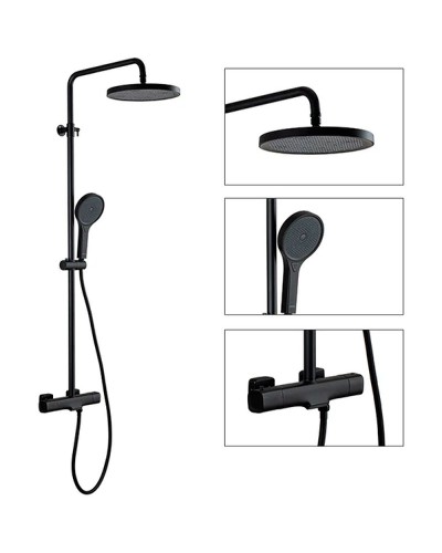 Душевая система Gappo G2495-76 с термостатом Черная матовая