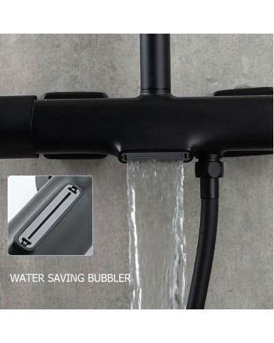 Душевая система Gappo G2495-76 с термостатом Черная матовая