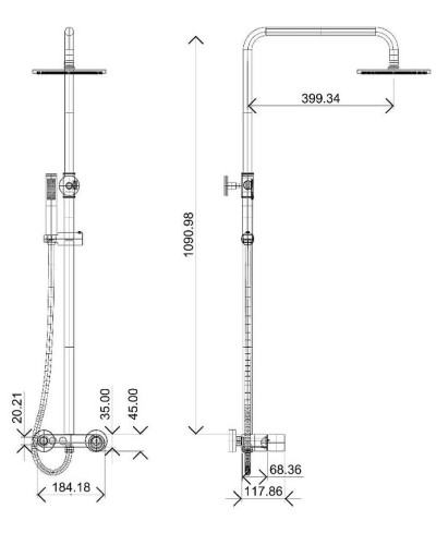 Душевая система Boheme Stick 128-BB Черная матовая