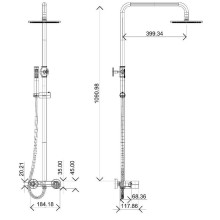 Душевая система Boheme Stick 128-BB.2 Черная матовая