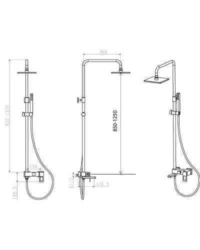 Душевая система Boheme Q 148-CRUW.2 Хром Синяя