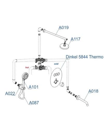 Душевой комплект 400 мм WasserKRAFT A175817 Thermo