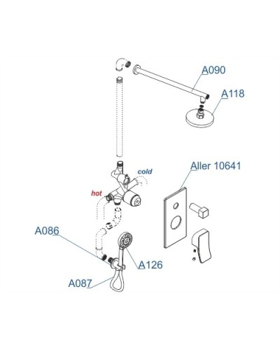 Душевой комплект 300 мм WasserKRAFT A16190