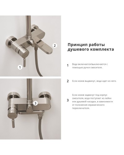 Душевая система WasserKRAFT A14201 Никель