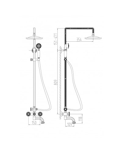 Душевая система Milacio Almeria MC.100.BR