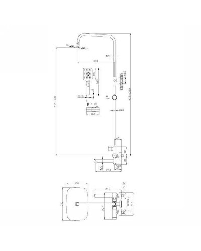 Душевая система BelBagno Acqua ACQUA-VSCM-NERO Черный матовый