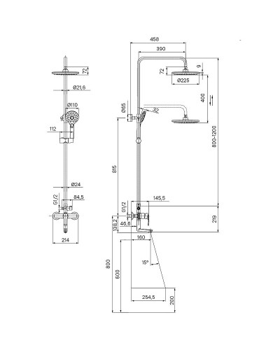 Душевая система Iddis Ray RAYSB3Fi06 Хром