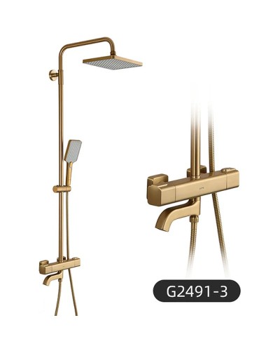 Душевая система Gappo G91 G2491-3 с термостатом Золото