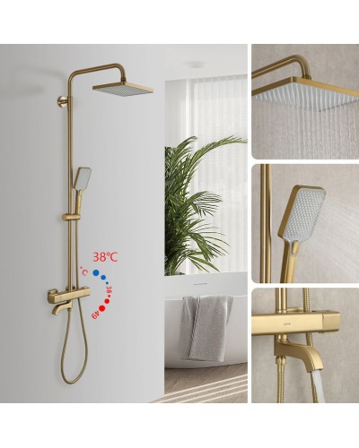 Душевая система Gappo G91 G2491-3 с термостатом Золото