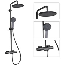 Душевая система Gappo G2495-79 с термостатом Оружейная сталь