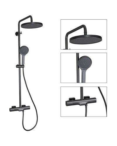 Душевая система Gappo G2495-79 с термостатом Оружейная сталь