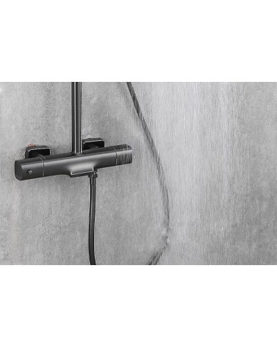 Душевая система Gappo G2495-79 с термостатом Оружейная сталь