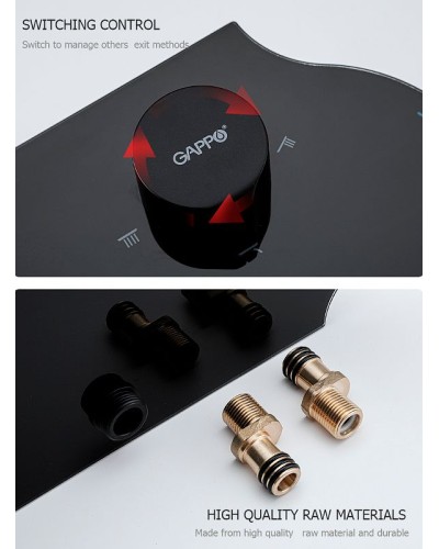 Душевая система Gappo G2495-86 Черная матовая