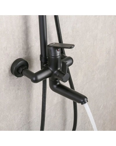 Душевая система Frap H17-6 F2417-6 Черная матовая