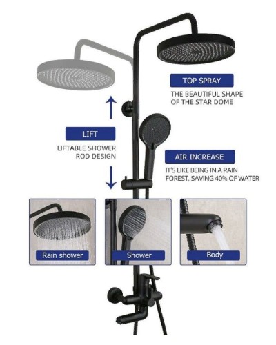 Душевая система Frap H17-6 F2417-6 Черная матовая