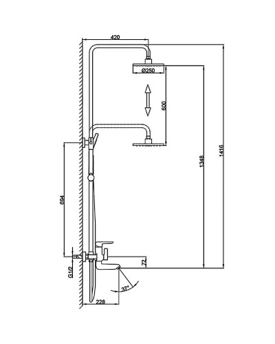 Душевая система Frap H17-6 F2417-6 Черная матовая