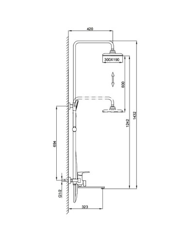 Душевая система Frap H71-6 F2471-6 Черная матовая