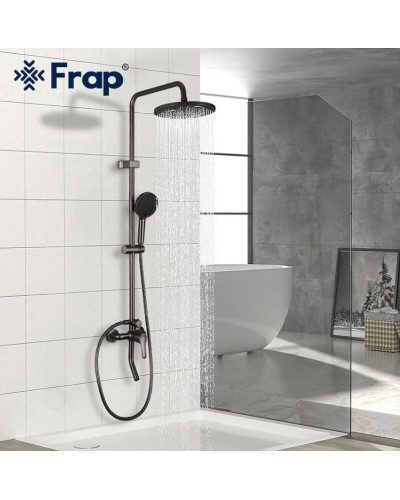 Душевая система Frap F24011-9 Оружейная сталь