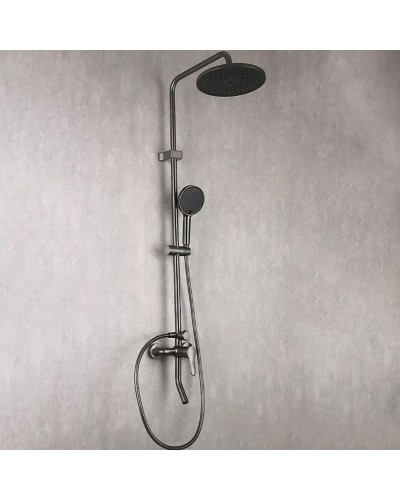 Душевая система Frap F24011-9 Оружейная сталь