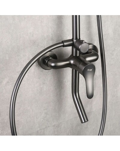 Душевая система Frap F24011-9 Оружейная сталь