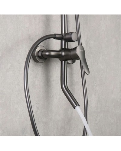 Душевая система Frap F24011-9 Оружейная сталь