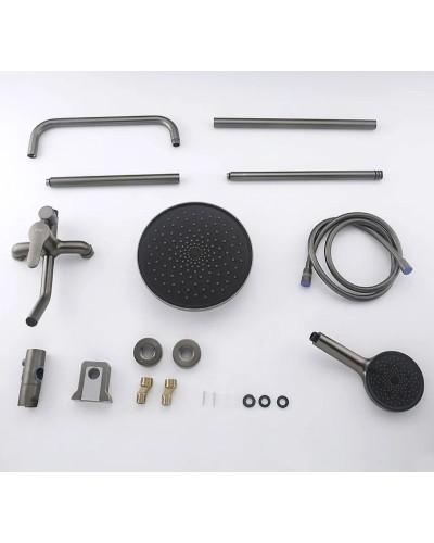 Душевая система Frap F24011-9 Оружейная сталь
