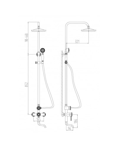Душевая система Milacio Soria MC.102.1BBR
